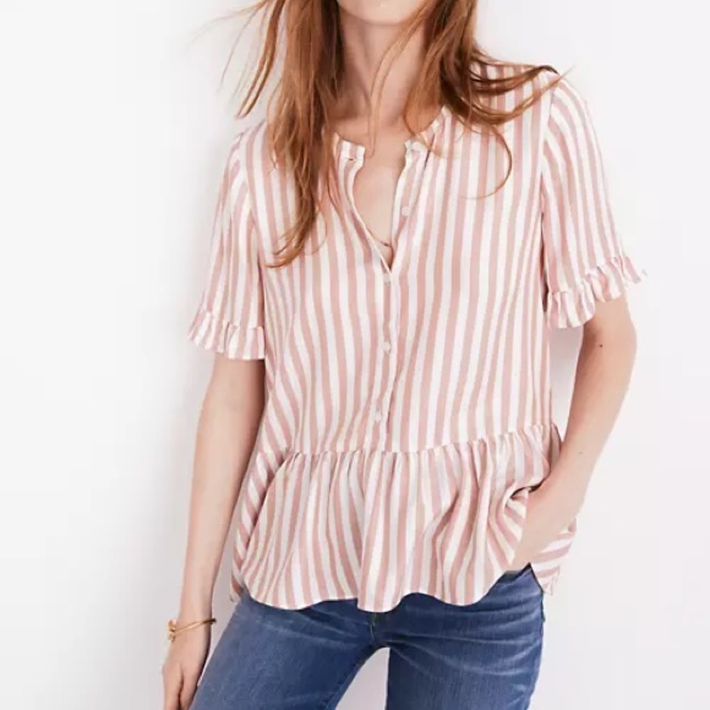 Madewell Ruffle Hem Blouse